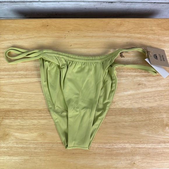 Free People X Toast Swim Tunnel Leek Green Bikini Bottoms Size L - Picture 1 of 3